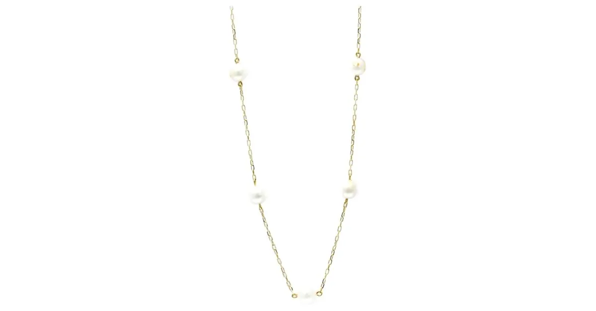 Collar de colgante de perla en oro de 18K Mikimoto Dorado 