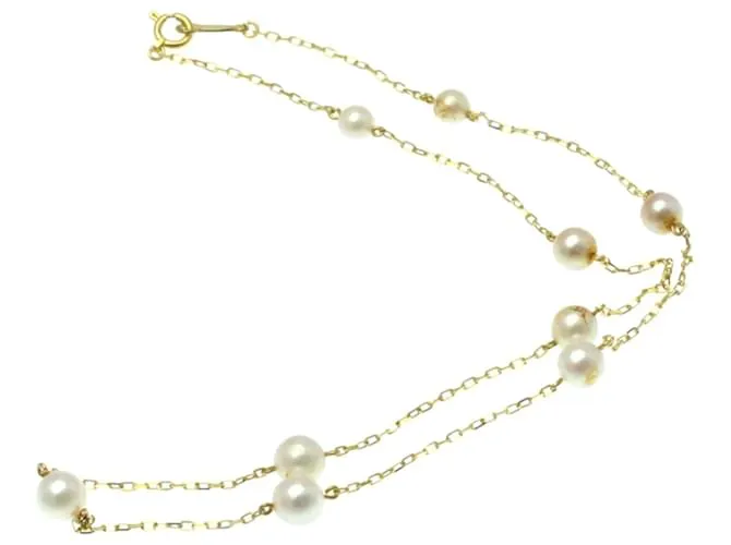 Collar de colgante de perla en oro de 18K Mikimoto Dorado 
